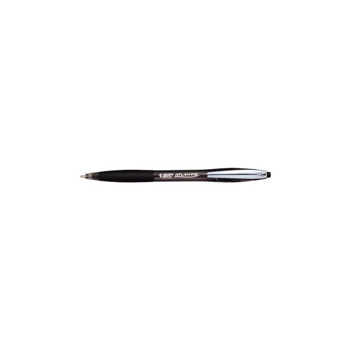 BIC Atlantis Soft Stylos-Bille Retractables Pointe Moyenne (1,0 mm) - Noir