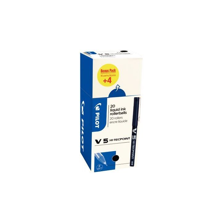 Ecopack 20 rollers V5 noirs dont 4 offerts 3131910516507 PILOT