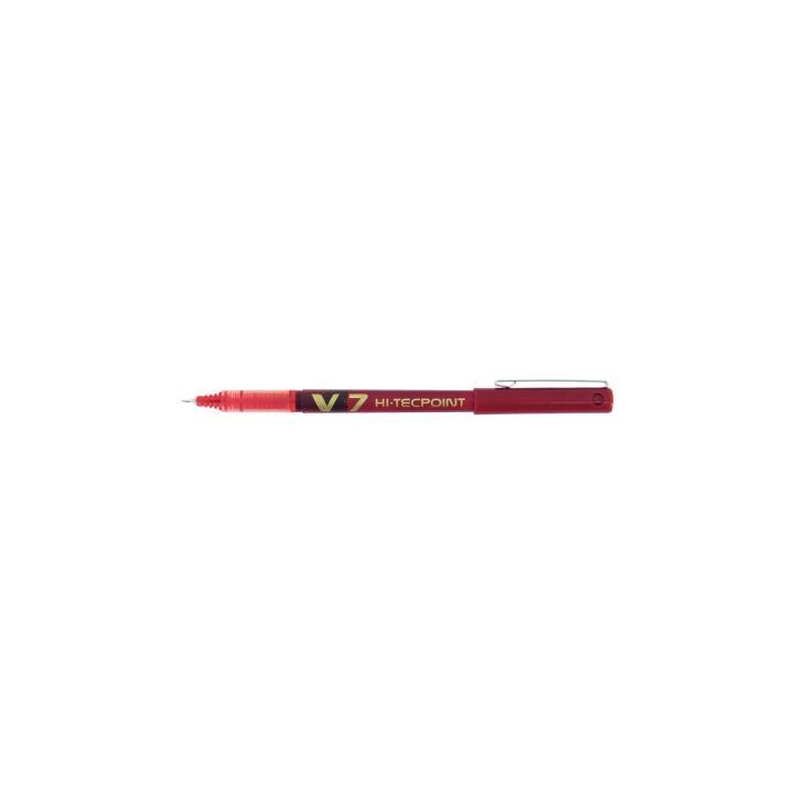 PILOT Stylo Roller pointe tubulaire 0,7 mm encre liquide Rouge HI-TECPOINT BX-V7