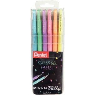 Achetez Pochette de 6 rollers gel K108 assortis K108P/6 PENTEL pas cher sur Ma Rentrée Scolaire