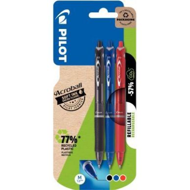 Achetez Blister de 3 stylos bille Acroball pointe moyenne assortis 3131910633556 ACROBALL PILOT pas ..