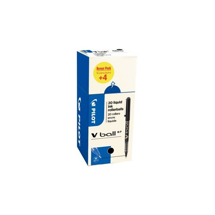Ecopack 20 rollers VBall 7 noir dont 4 offerts 3131910520016 PILOT