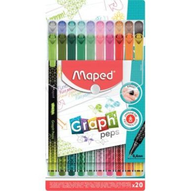 Achetez Pochette de 20 feutres Graph Peps assortis 749051 MAPED pas cher sur Ma Rentrée Scolaire