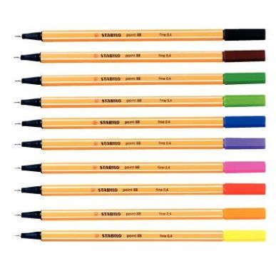 Achetez STABILO point 88 stylo-feutre pointe fine (0,4 mm) - Etui de 10 stylo-feutres - Coloris asso..