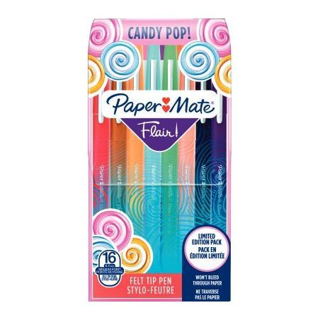 Achetez PAPERMATE Pochette de 16 Stylos feutres Flair Original Candy Pop, pointe 0,4mm pas cher sur ..