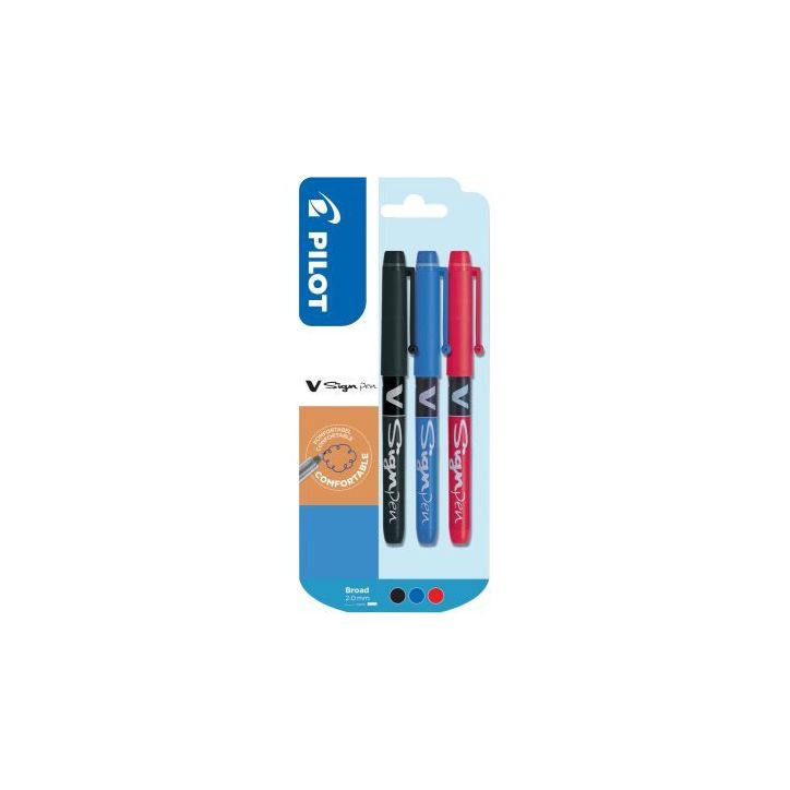 Blister de 3 feutres VSign Pen assortis 3131910634058 VSIGN PILOT