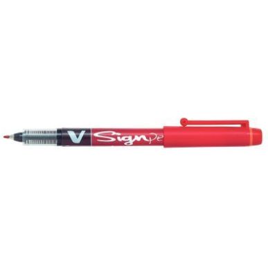 Achetez PILOT Stylo-feutre pointe en nylon largeur de trait 0,6 mm encre liquide Rouge V-SIGN PEN pa..