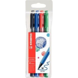 Achetez STABILO pointMax stylo-feutre pointe moyenne - Pochette de 4 stylos-feutres - Noir/Bleu/Roug..