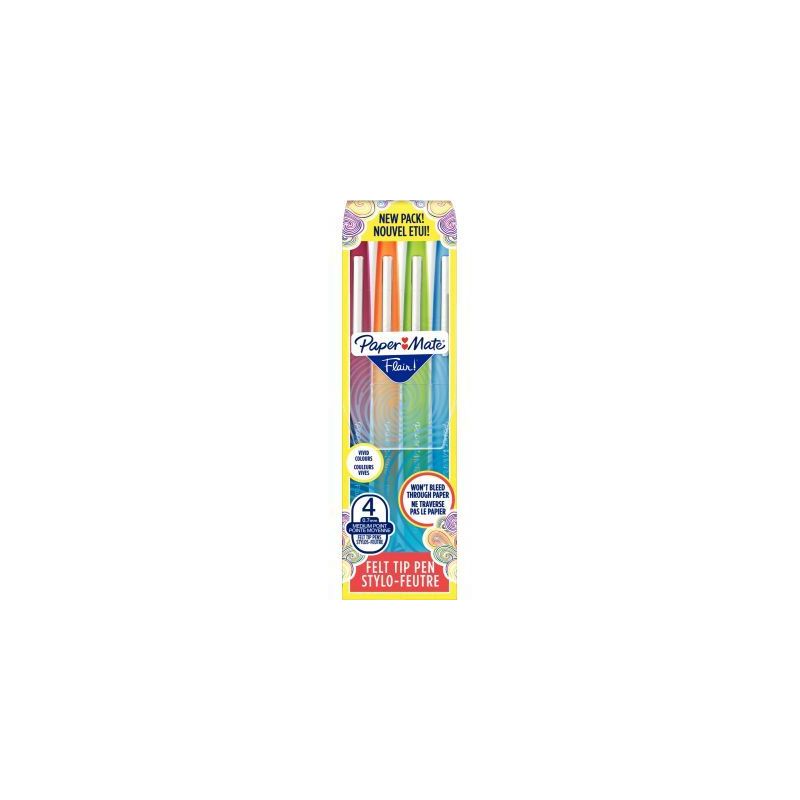 Achetez PAPERMATE Pochette de 4 Stylos feutres Flair Original Fun, pointe 0,4mm. MGE, O, VP, T pas c.. Achetez PAPERMATE Pochette de 4 Stylos feutres Flair Original Fun, pointe 0,4mm. MGE, O, VP, T pas c..