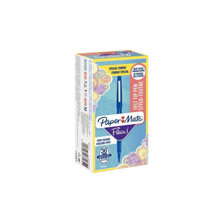 Pack de 36 stylos flair bleu dont 6 offerts 2077175 PAPER MATE