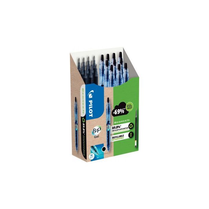 Pack de 10 stylos B2P gel + 10 recharges noires 3131910556190 PILOT