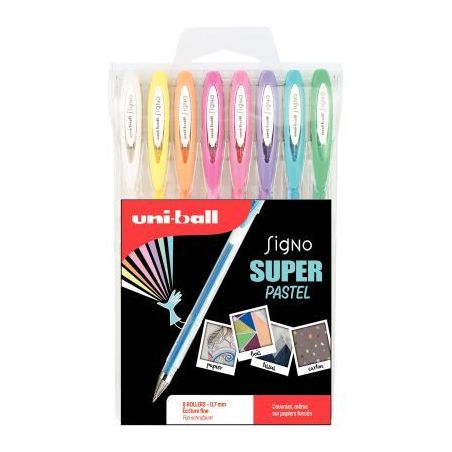 Achetez Pochette de 8 stylos gel Signo pastels UM120AC/8 UNIBALL pas cher sur Ma Rentrée Scolaire