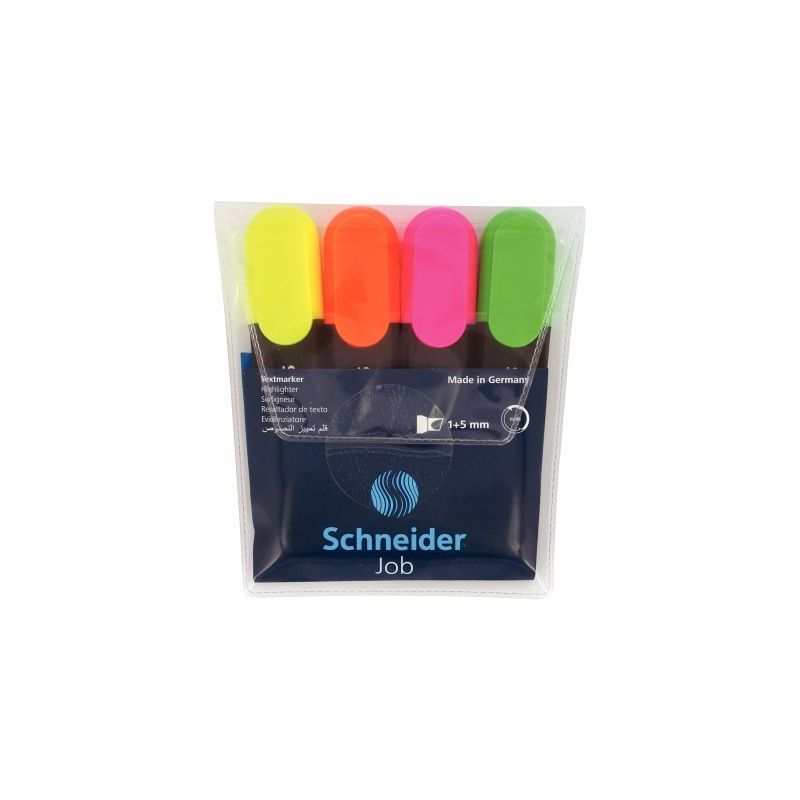Achetez Pochette de 4 surligneurs Job assortis 1500 SCHNEIDER pas cher sur Ma Rentrée Scolaire Achetez Pochette de 4 surligneurs Job assortis 1500 SCHNEIDER pas cher sur Ma Rentrée Scolaire