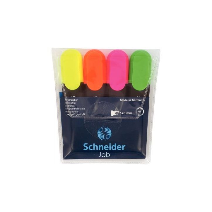 Pochette de 4 surligneurs Job assortis 1500 SCHNEIDER