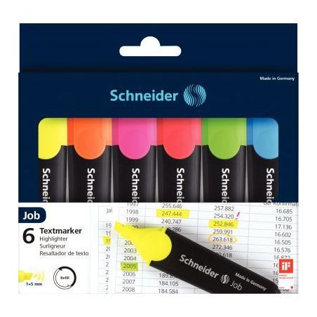 Achetez Pochette de 6 surligneurs Job assortis 115096 SCHNEIDER pas cher sur Ma Rentrée Scolaire