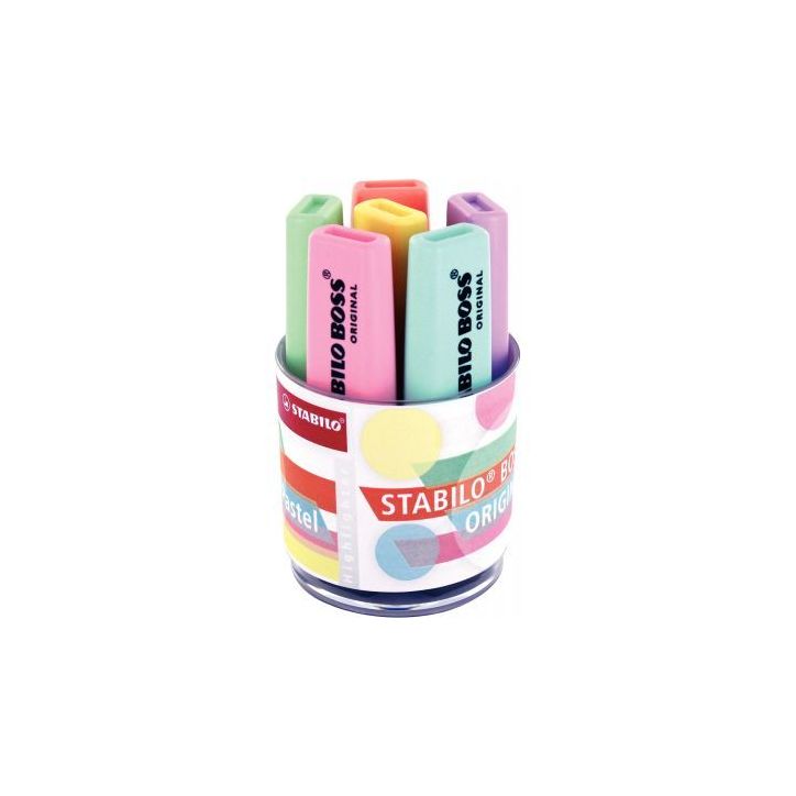 STABILO BOSS ORIGINAL Pastel - Pot de 6 surligneurs - Coloris pastel