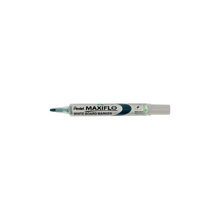 PENTEL Marqueur effaçable sec tableaux Blanc pointe ogive moyenne encre liquide base alcool Verte MAXIFLO