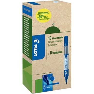 Achetez Pack de 10 marqueurs V-Board Master + 10 recharges bleues 3131910556282 PILOT pas cher sur M..
