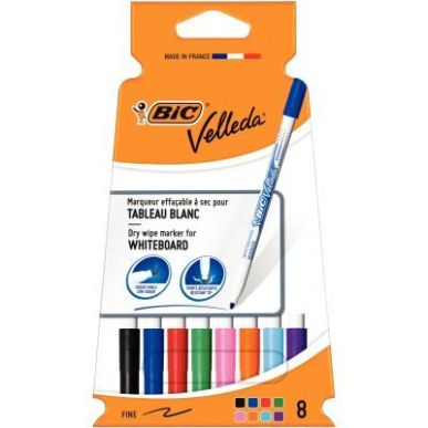 Achetez Pochette de 8 feutres effaçables à  sec pointe fine 1 mm 503767 BIC pas cher sur Ma Rentr..