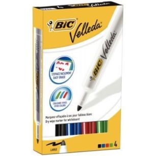 Achetez BIC Velleda Feutres pour Tableau Blanc Effaçables à  Sec à  Pointe Conique Moyenne - Co..