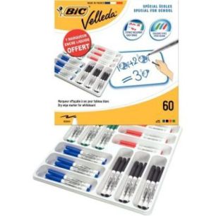 Achetez Classpack 60 feutres Velleda 1741 pointe ogive moyenne en 4 couleurs + 1 marqueur encre liqu..