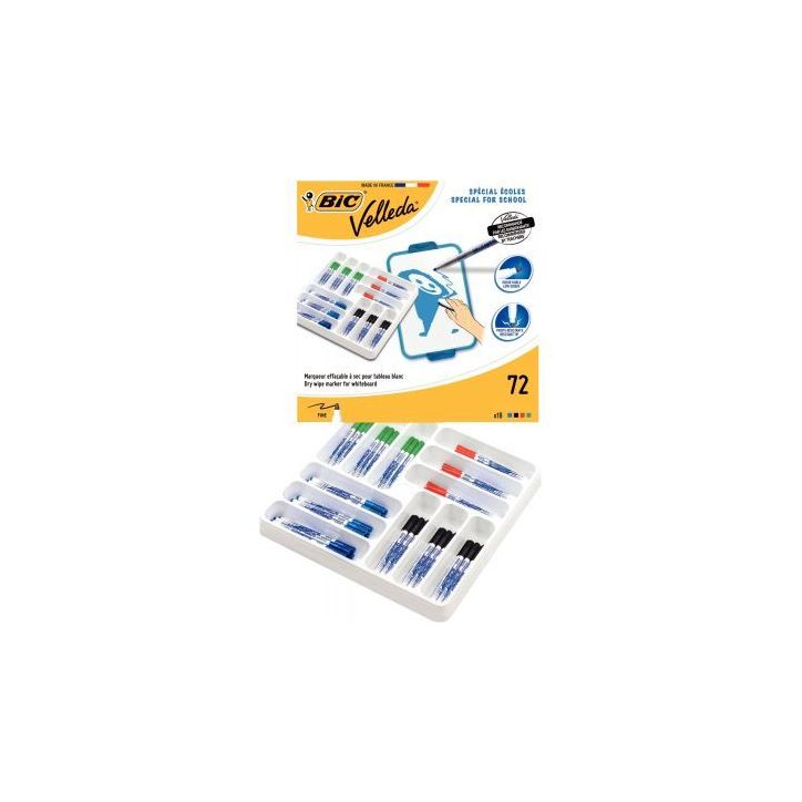 Classpack de 72 feutres Velleda 1721 en 4 couleurs 931822 BIC