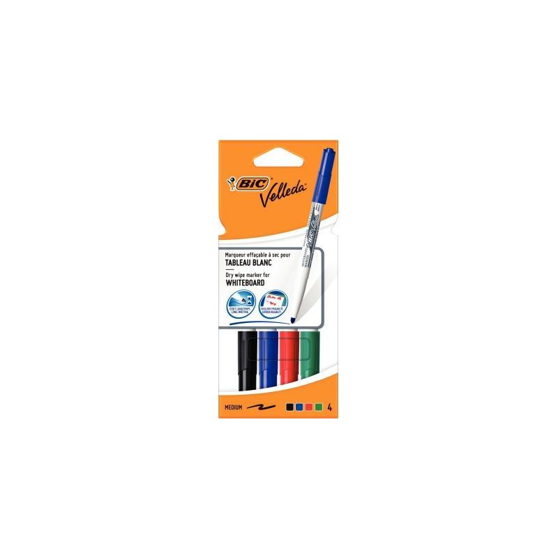 Achetez BIC Velleda 1741 Feutres pour Tableau Blanc Effaçables à Sec, Pte Conique Moy - Assortis.. Achetez BIC Velleda 1741 Feutres pour Tableau Blanc Effaçables à Sec, Pte Conique Moy - Assortis..