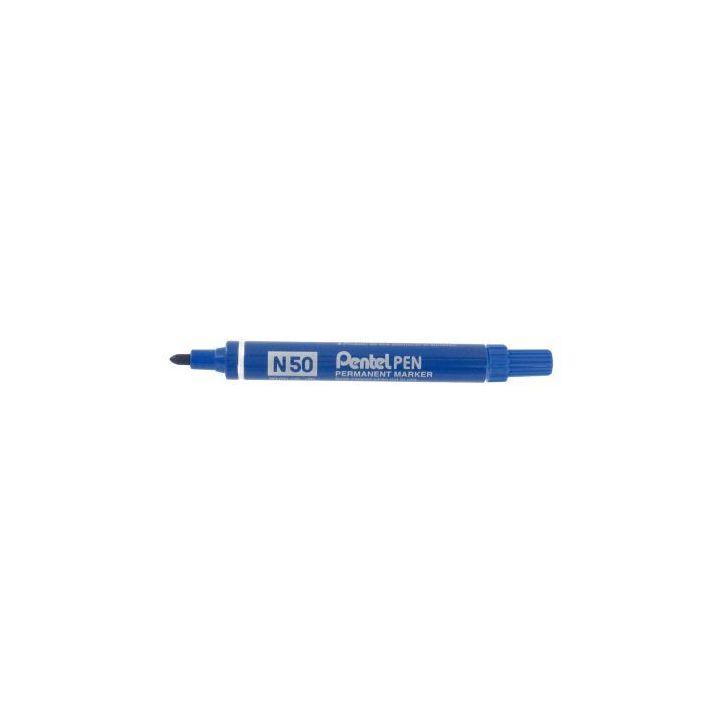 Boîte de 12 marqueurs permanents N50 pointe ogive bleus DZN50BLEU PENTEL