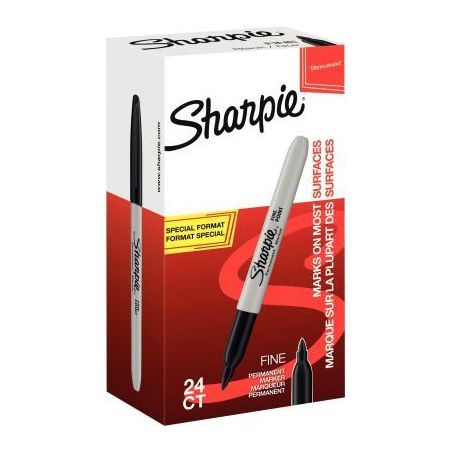 Achetez Boîte de 24 marqueurs Sharpie pointe fine noir 2077128 SHARPIE pas cher sur Ma Rentrée Sco..
