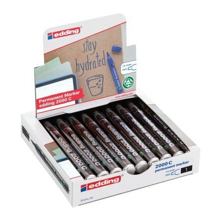 Achetez Boite de 20 marqueurs permanents E-2000C noirs 4-2000C20 EDDING pas cher sur Ma Rentrée Sco..