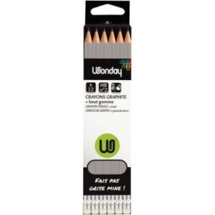Achetez Boîte de 12 crayons graphite ordinaire HB bout gomme FEC100842 pas cher sur Ma Rentrée Sco..
