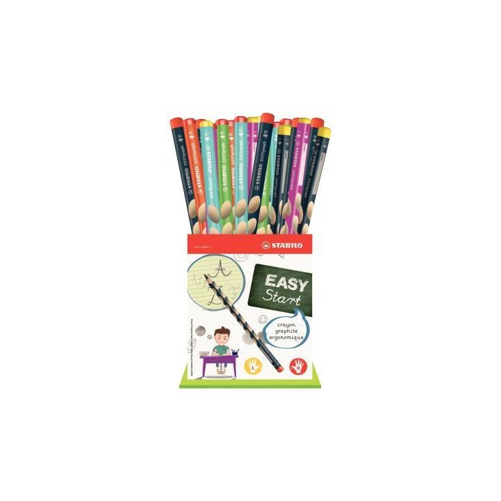 Godet de 36 crayons graphite Easygraph 30 droitiers + 6 gauchers F49498 STABILO