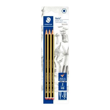 Achetez Blister de 3 crayons graphite Noris 2HB 120-2BK3DA NORIS STAEDTLER pas cher sur Ma Rentrée ..