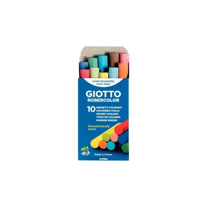 Boîte de 10 craies enrobées  assortis F538900 GIOTTO