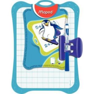 Achetez Ardoise effaçable à  sec 20 x 28,5 cm Une face unie pour dessiner et une face seyès pour..