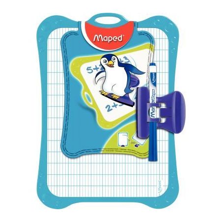 Achetez Ardoise effaçable à  sec 20 x 28,5 cm Une face unie pour dessiner et une face seyès pour..