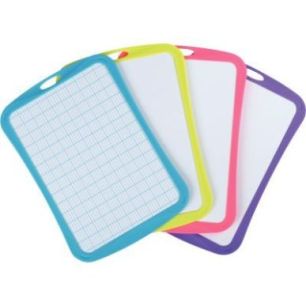 Achetez Ardoise effaçable à  sec 1 face uni / 1 face quadrillée seyes format 20x28cm, couleurs a..