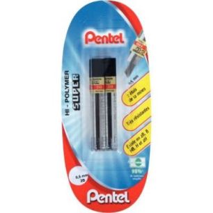 Achetez Blister de 2 étuis de 12 mines Hi-Polymer 0,5mm 2B 212022 PENTEL pas cher sur Ma Rentrée S..