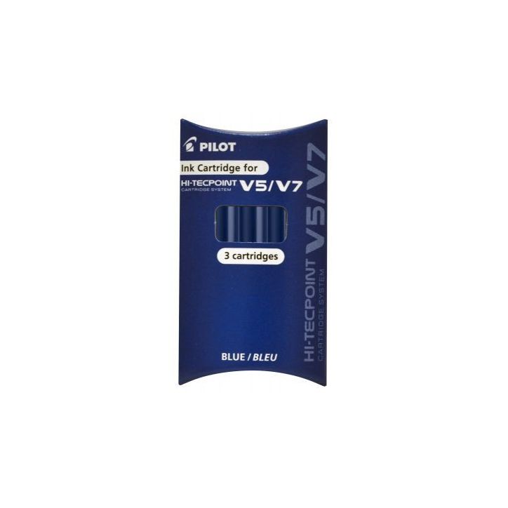 Etui de 3 recharges pour V5/V7 rechargeable bleu 4902505444456 PILOT
