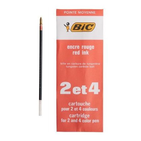 Achetez Recharge 2 - 4 couleurs pointe moyenne rouge 400814509 BIC pas cher sur Ma Rentrée Scolaire