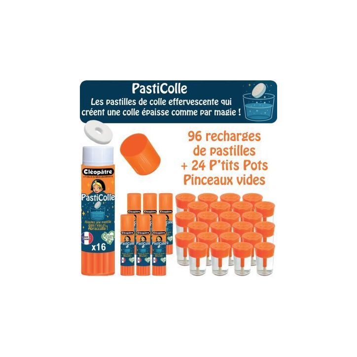 6 STICK PASTI COLLE  x 16 + 24 POTS VIDE KIT-ADPASTI-HYP CLEOPATRE
