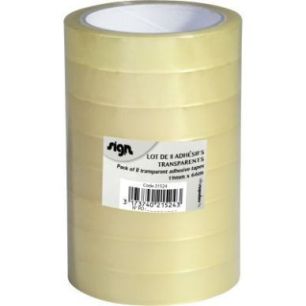 Achetez Tour de 8 rouleaux adhésifs transparent 19x66m SG21524 pas cher sur Ma Rentrée Scolaire