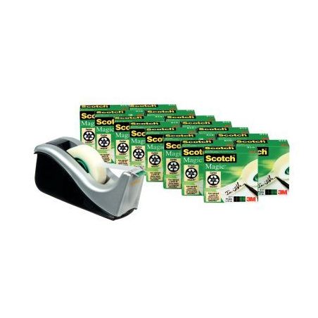 Achetez SCOTCH Lot de 16 rouleaux de ruban Magic invisible 19 mm x 33 m avec 1 dévidoir C60 pas che..
