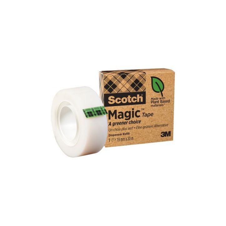 Rouleau adhésif invisible scotch Magic green, dimensions : 19mm x 30m L1187 SCOTCH 3M