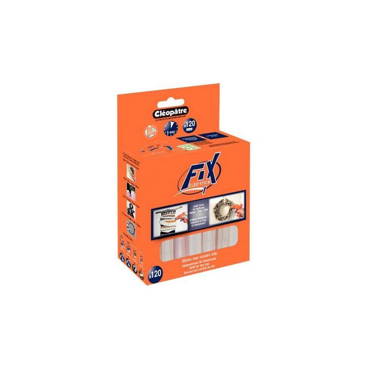 Mégabox de 120 batons de colle CléogunFix PO120RCT CLEOPATRE