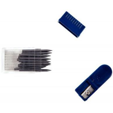 Achetez Blister de 12 mines 2mm pour compas + 1 taille-mine FCO900062 pas cher sur Ma Rentrée Scola..