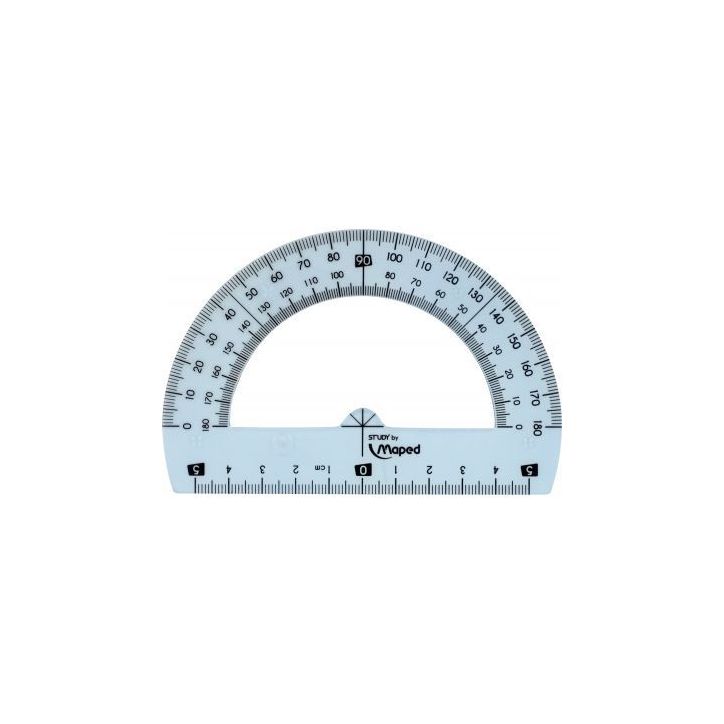 Rapporteur demi cercle 12 cm, 180° en plastique incassable Gradué en degrés 245910 MAPED