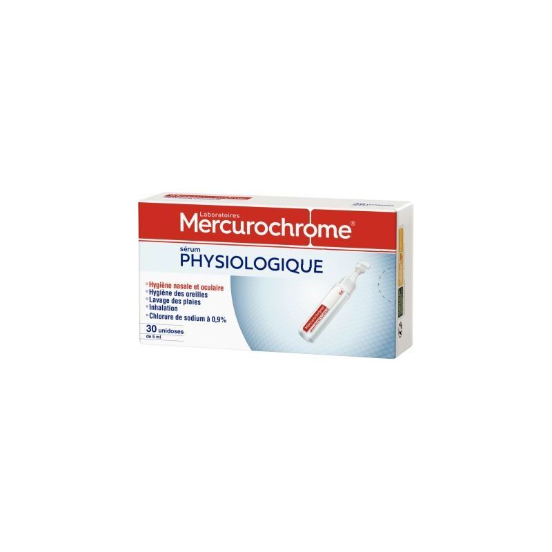 Achetez Boite de 30 doses 5ml de serum physiologique 050401 MERCUROCHROME pas cher sur Ma Rentrée S..