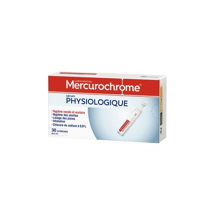 Boite de 30 doses 5ml de serum physiologique 050401 MERCUROCHROME