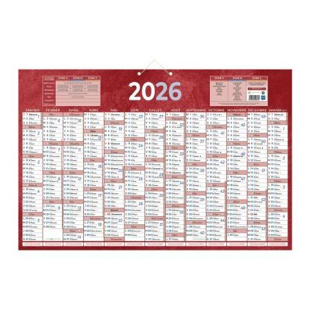 Achetez Calendrier annuel 13 mois 43x65cm rouge PAP228R pas cher sur Ma Rentrée Scolaire